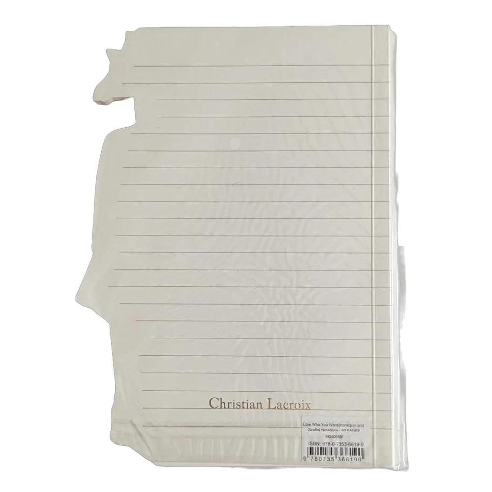 NEW Christian Lacroix Love Who You Want Harlequin Giraffe 80pgs Die-Cut Notebook